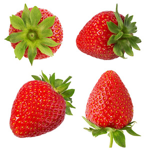 白色背景上分离的草莓