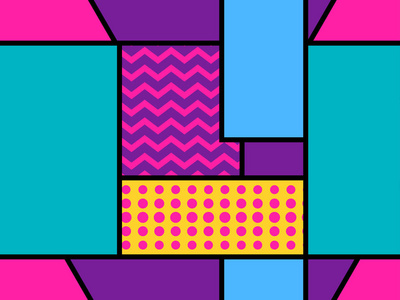几何无缝图案在孟菲斯风格的80年代。点和虚线..风格包豪斯的元素。矢量图