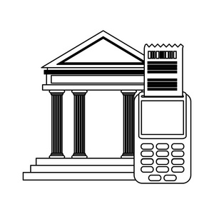 信用卡读卡器和银行选举付款黑白