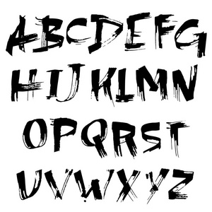 手写的粗字油墨字体.向量例证照片