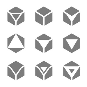 五边形徽标的矢量插图概念.白色背景上的图标照片