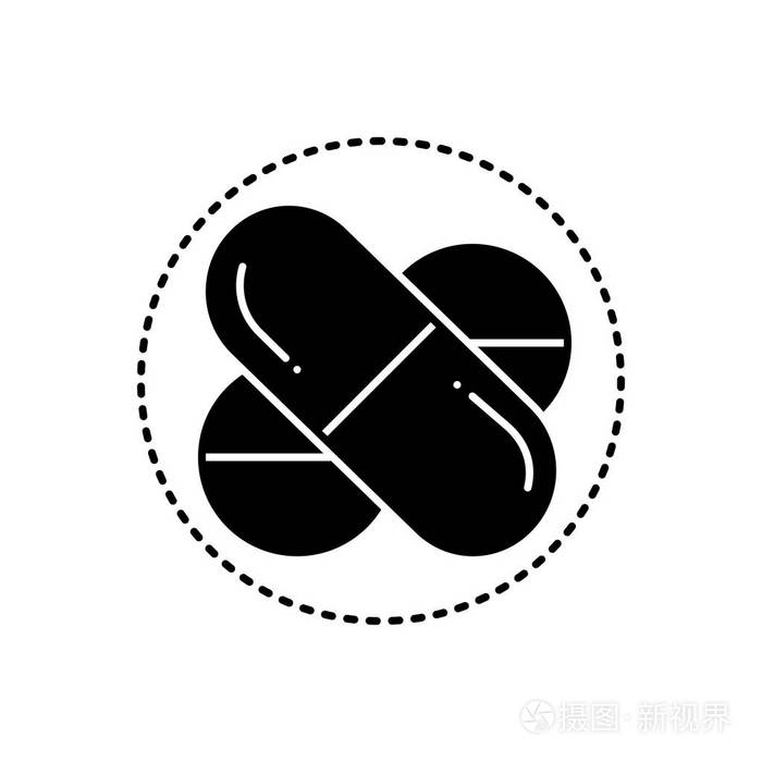 药品的实心黑色图标