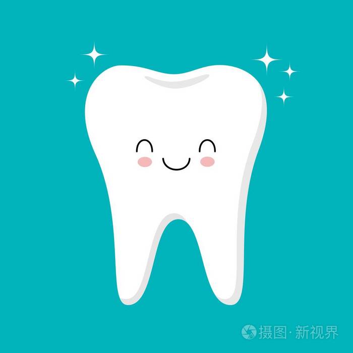 可爱,健康,闪亮的卡通,牙齿,儿童,牙科,概念矢量插图,卡瓦伊风格