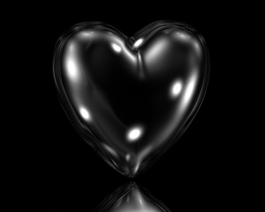 黑色玻璃的爱的心