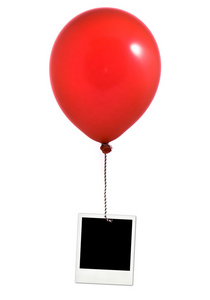 红色的气球和相框