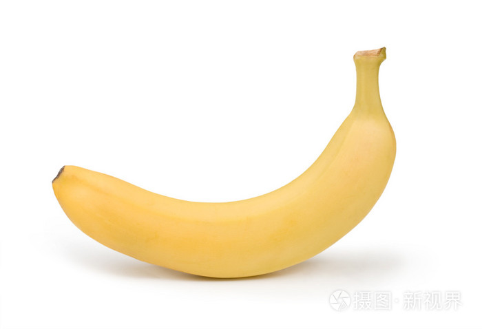 在白色背景上的两个成熟香蕉