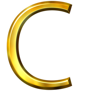 3d 金色字母 c