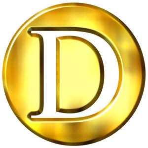 3d 金色字母 d