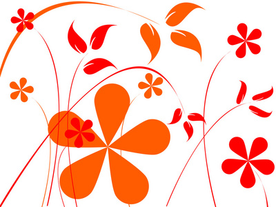 橙色和红色的花朵组成