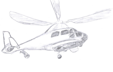hoverplane直升机素描照片