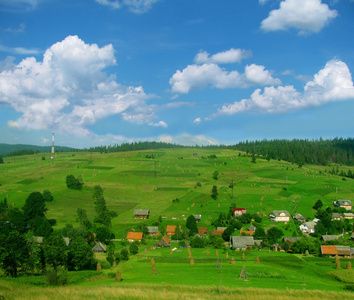 山景观和村