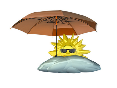 卡通太阳伞与