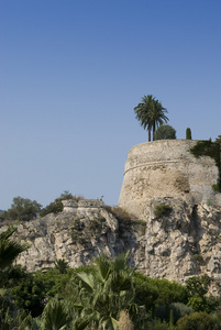 墙体摩纳哥的旧城堡废墟