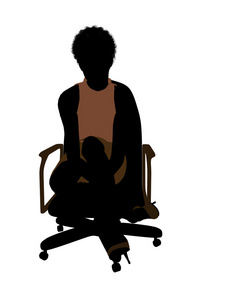 非洲裔美国女性办公室图 silh