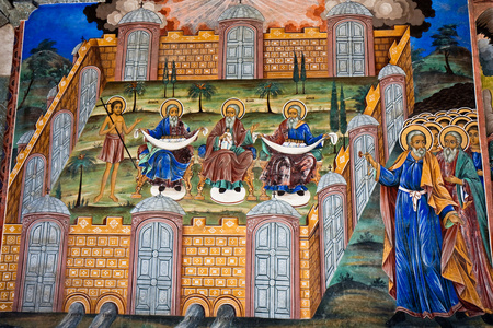 壁画在里拉修道院图片