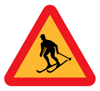 滑雪警告标志