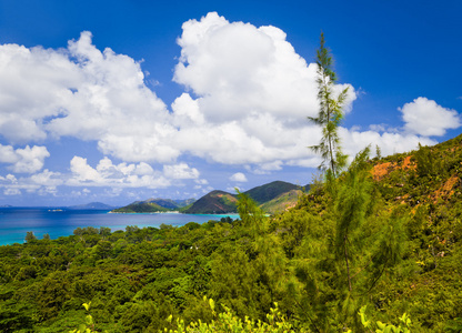 普拉兰岛，塞舌尔的景观