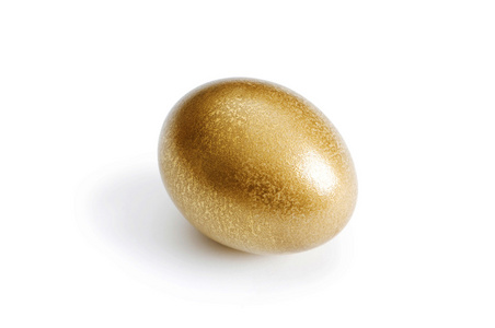 孤立在白色背景上的金黄色的蛋