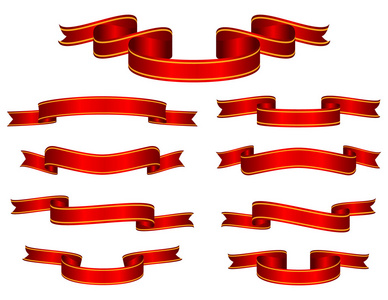 rd banderoll band som vektor红色横幅功能区设置矢量