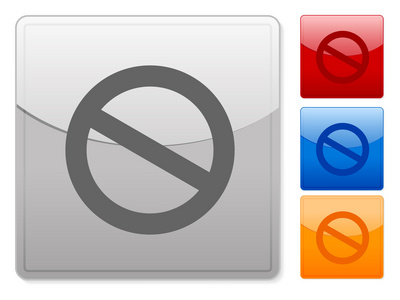 方形 web 按钮禁止标志