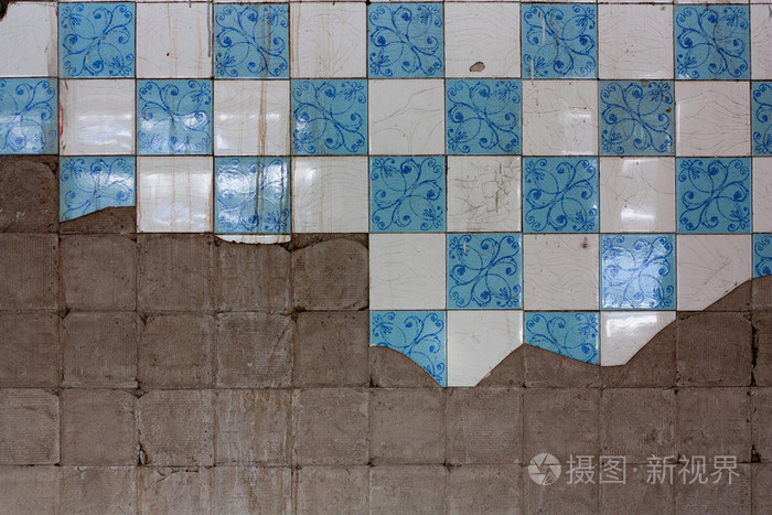 粗糙的瓷砖墙
