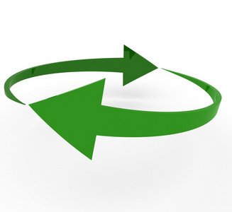 在白色背景上的旋转箭头照片