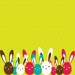 复活节兔子的卡。矢量插画