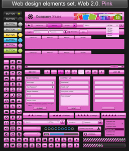 web 设计元素粉色