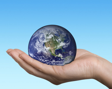 在手的地球图片