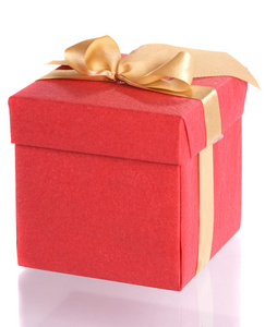 用弓的红色礼品盒