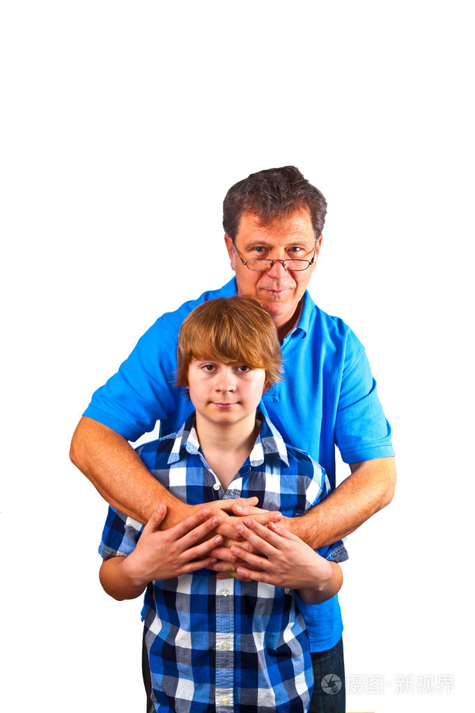 快乐的父亲和儿子