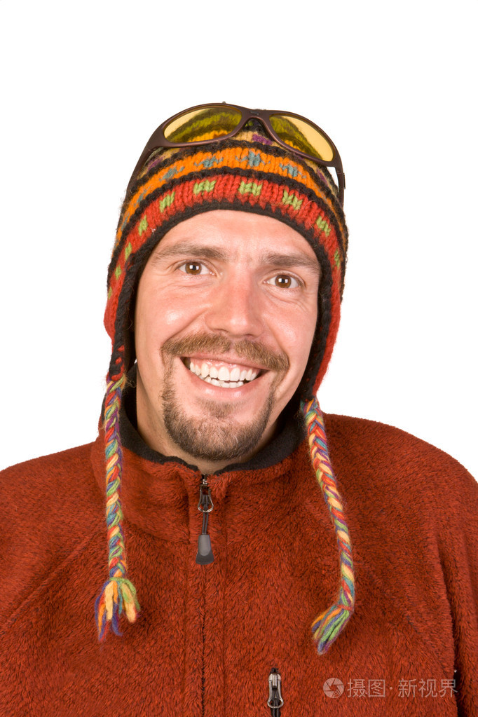 尼泊尔戴帽的人的肖像