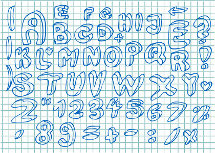 漂亮的手绘制的字母表