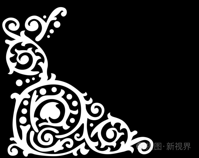 黑底白色图案的角插画-正版商用图片198f3q-摄图新视界