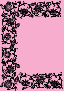 粉红色的花卉半框架设计