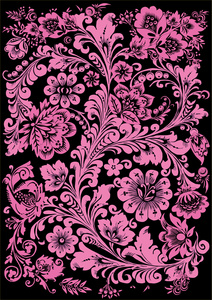 在黑色花卉粉红色装饰