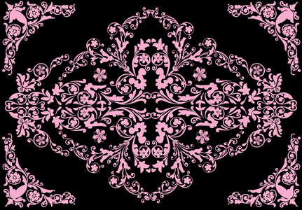 粉色花卉装饰带角