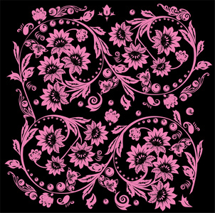 十六个粉红色的花设计