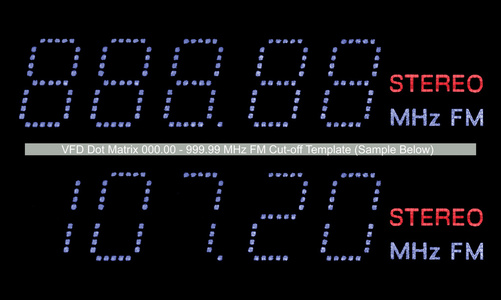 蓝色 vfd 点阵 fm 收音机数字显示宏