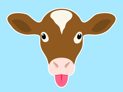 小牛头伸出舌头图片