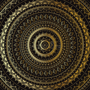 金色曼陀罗.印度装饰图案.照片