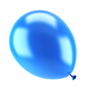 孤立在白色背景上一个蓝色方气球