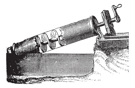阿基米德螺杆复古雕刻图片