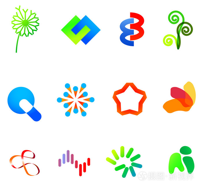 12个彩色矢量符号设置23