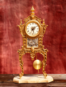 古复古金铜座钟