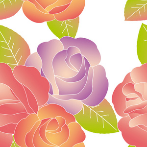 抽象粉红色的玫瑰无缝模式