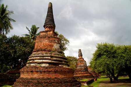 在 wat chaiwattanaram 寺，大城府，泰国宝塔