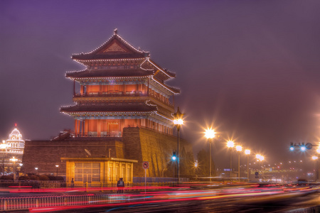 中国的紫禁城的夜景