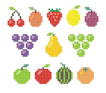 像素苹果像素水果图标照片