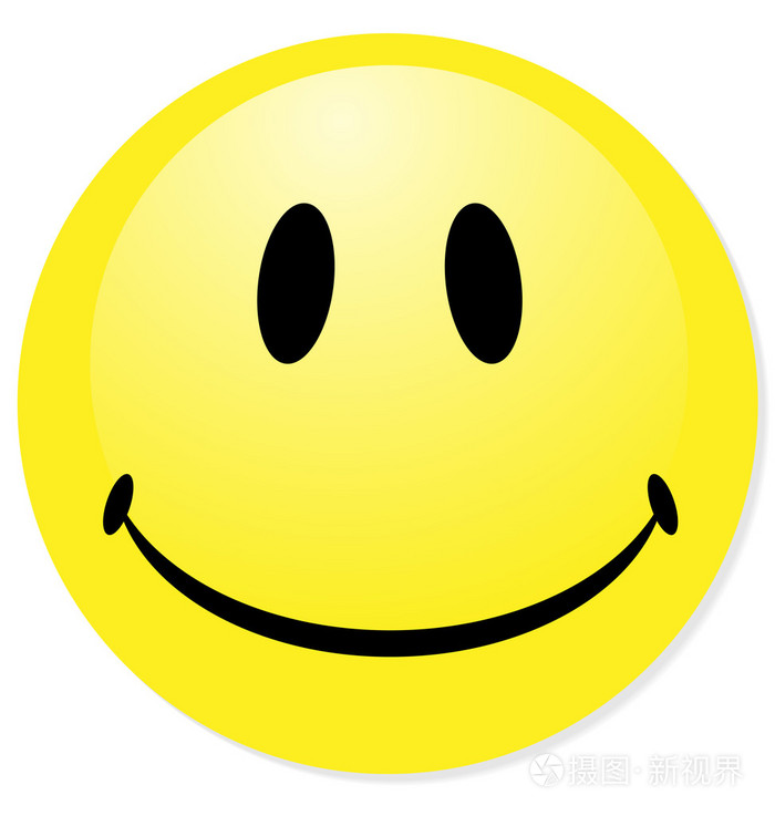 矢量黄色笑脸图释完美的图标按钮徽章
